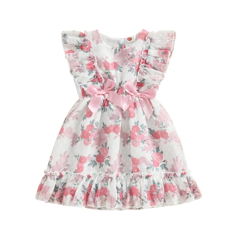 ワンピース Ruffle Sleeve Dress 6y Amazon.com: Funnycokid Dress for Girls Kid Butterfly Clothes